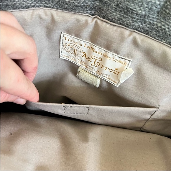 Vintage Au Terroir Hand Loomed Wool Tote Bag - Made in Quebec Canada 🇨🇦 - Picture 6 of 13